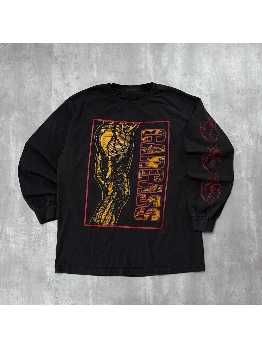 Vintage Carcass Heartwork Anatomical Band Long Sleeve Shirt